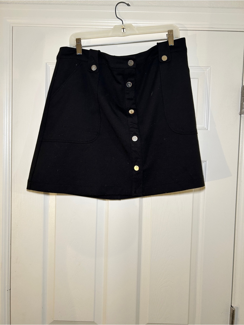 New York & Company Black Button-Front Mini Skirt
